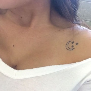 tatuajes de luna y estrellas para mujer