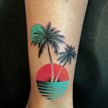 diseños de tatuajes de palmeras y playa