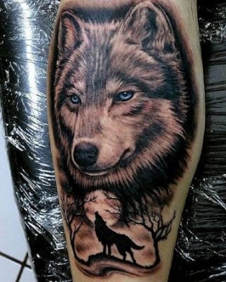 diseños de tatuajes de perros lobos
