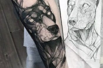 4 adorables tatuajes de perros doberman