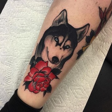 imagenes de tatuajes de perros husky