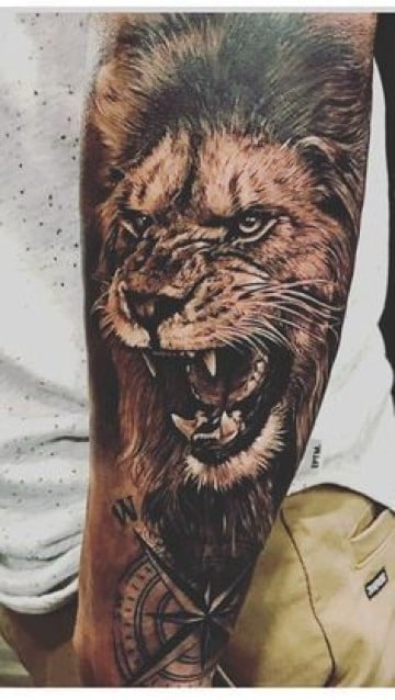 tatuajes de leones en 3d para hombres