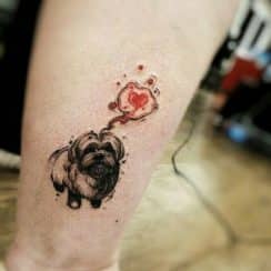 Mira que tiernos estos tatuajes de perros shitzu