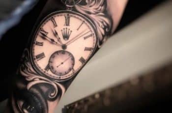 4 super tatuajes de reloj de bolsillo para hombres y mujeres