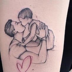 4 adorables tatuajes dedicados a papa en blanco y negro