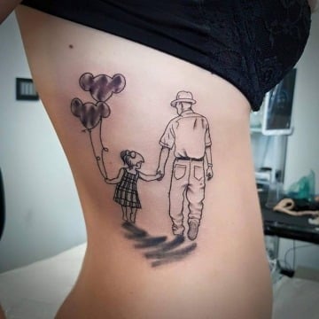 4 adorables tatuajes dedicados a papa en blanco y negro