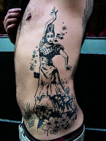 tatuajes de bailarinas de flamenco en hombres