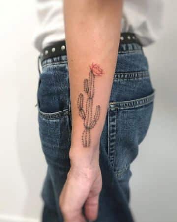 tatuajes de cactus y suculentas blanco y negro