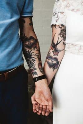 tatuajes de golondrinas para parejas a color