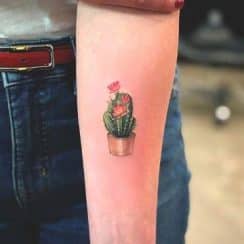 4 curiosos tatuajes de cactus a color