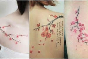 tatuajes de cerezos japoneses para mujer