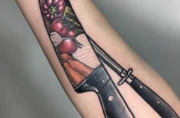 4 diseños originales en tatuajes de cuchillos de cocina