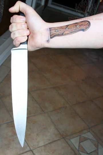 tatuajes de cuchillos de cocina originales