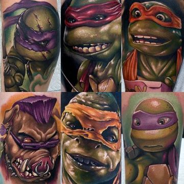 tatuajes de tortugas ninja realistas