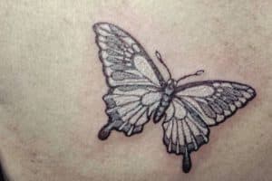 tatuajes de mariposas blancas con negro
