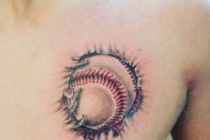 tatuajes de pelotas de beisbol creativos