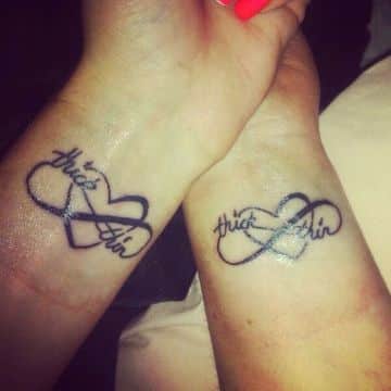 tatuajes de amistad infinita con corazones