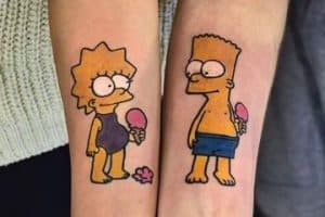 tatuajes de bart y lisa amor de hermanos