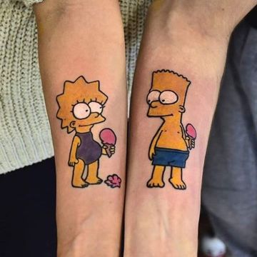 2 Tatuajes De Bart Y Lisa Simbolicos Para Hermanos Catalogo De Tatuajes Para Hombres