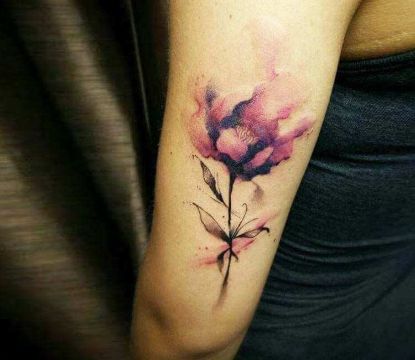 tatuajes de flores acuarela difuminado