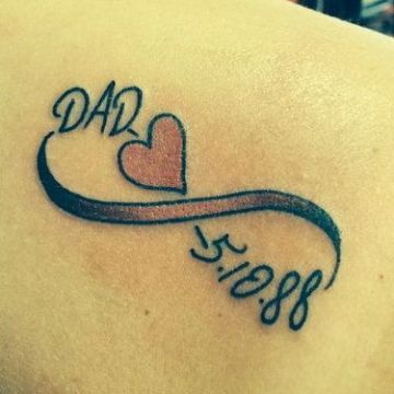 tatuajes de infinito con fechas y corazon