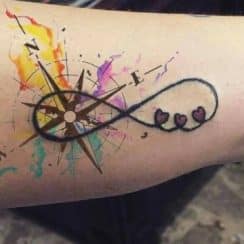 Geniales tatuajes de infinitos a color y otras 2 tecnicas