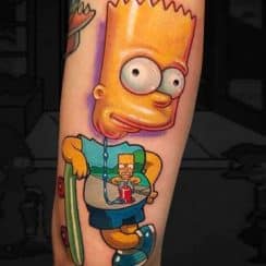 4 originales tatuajes de bart simpson en el brazo