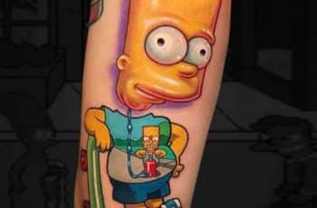 4 originales tatuajes de bart simpson en el brazo