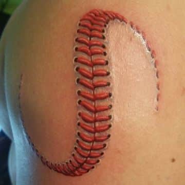 tatuajes de beisbol para parejas costuras de pelota