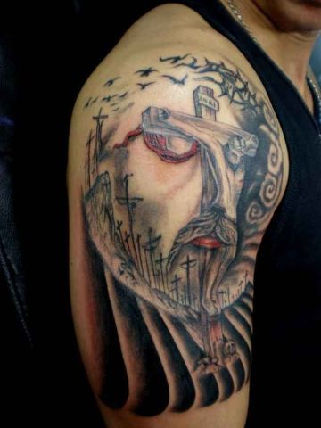 tatuajes de jesucristo en el brazo metafora