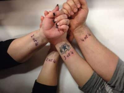 tatuajes de familia de 4 numeros