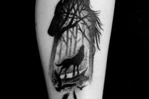 tatuajes de lobos aullando conceptuales