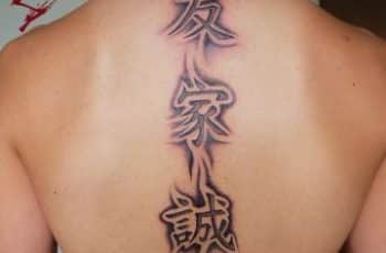 Esquema con 32 ideas en tatuajes letras chinas en la espalda