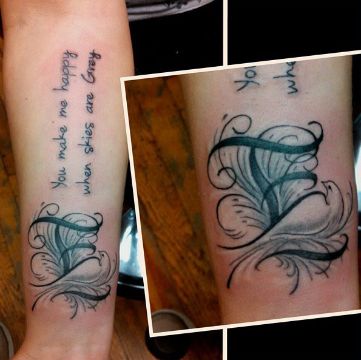 tatuajes con la letra e bordes y texturas