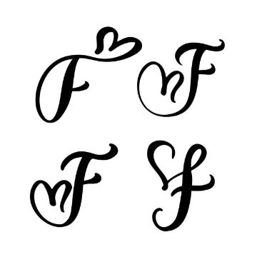 tatuajes con la letra f diseños con corazones