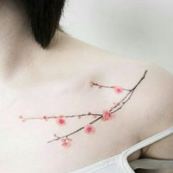 Hermosos tatuajes de ramas de cerezo significado 2020