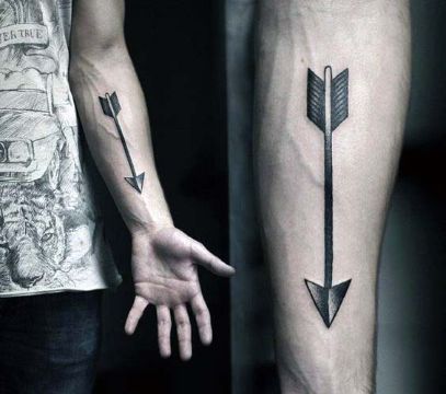 tatuajes de arcos y flechas textura dotwork