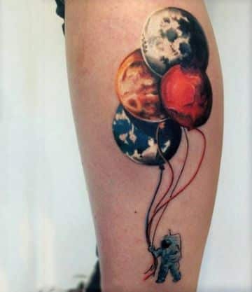 tatuajes de astronautas a color originales imagenes