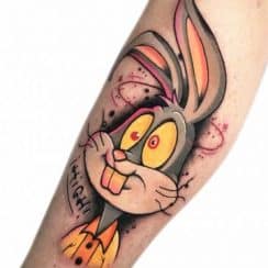 3 divertidos tatuajes de bugs bunny y diversos conceptos