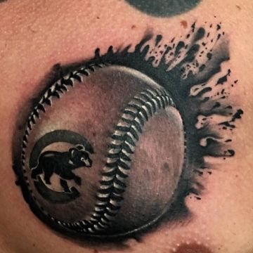 tatuajes de pelota de beisbol con logos de equipos