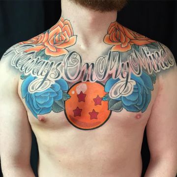 tatuajes de esferas del dragon de gran tamaño