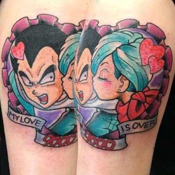 tatuajes de vegeta y bulma representar amor entre parejas