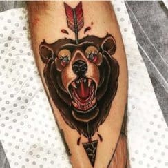 Vertientes en tatuajes de osos pardos rostros 2021
