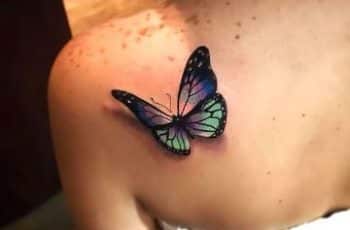 Originales tatuajes para mujeres de mariposa en 3 zonas