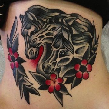 tatuajes de caballos salvajes tradicional americano