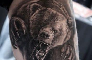 4 tatuajes de osos grizzly con excelentes detalles