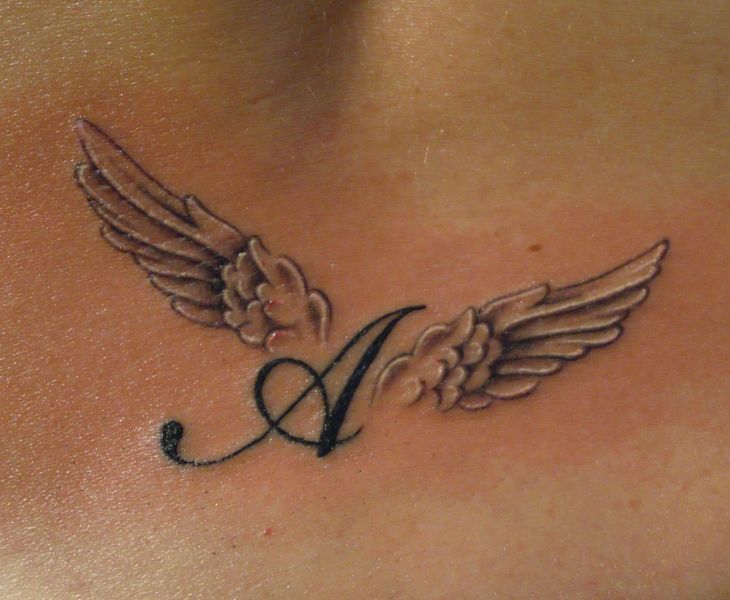 tatuajes con el nombre de angel inicial