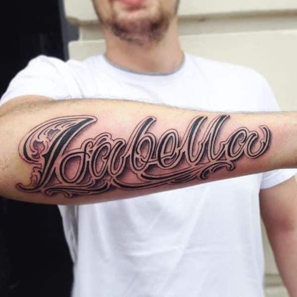tatuajes con el nombre isabella letra custom