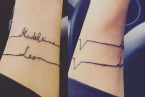 tatuajes de pulseras con nombres electrocardiograma
