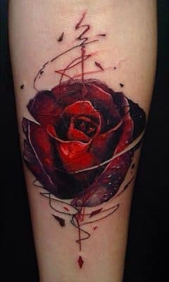tatuajes de rosas en el brazo con efectos